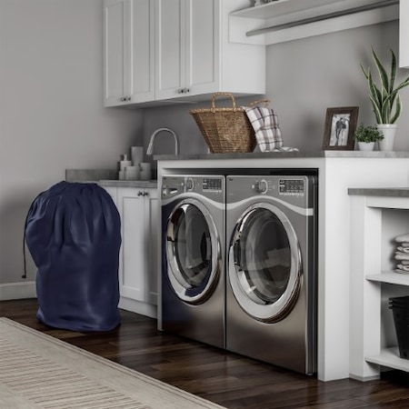 Hastings Home Heavy Duty Laundry Bag, Jumbo Tear Resistant Nylon Hamper with Drawstring, Storage/Travel(Navy Blue) 812846ZMD